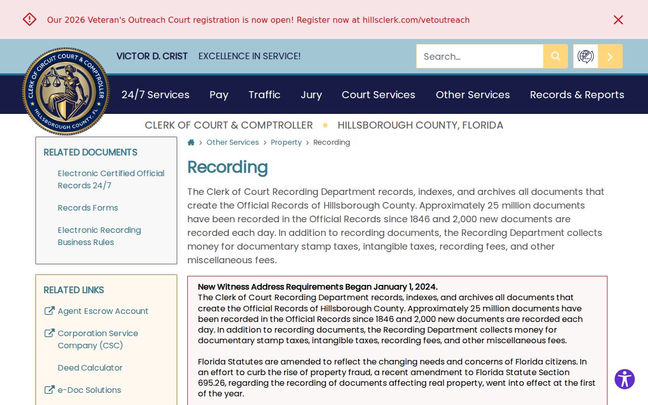Plant City street directory deed recording source